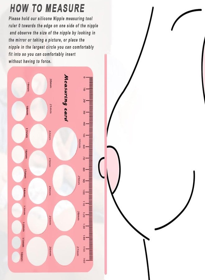 XYQMLY Nipple Ruler, 4 Pcs Nipple Rulers Set for Flange Sizing Measurement Tool, Silicone Soft Flange Size Measure for Nipples, Measuring Card Template for Breast Pump Size, New Mothers Musthaves, Pink/Green - Image 5