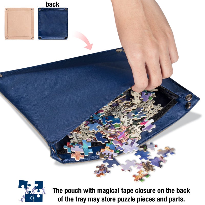 Lavievert 1000 Piece Jigsaw Puzzle Board with Padded Cover, Portable Case with 4 Sorting Trays & Detachable Board, Puzzle Caddy Storage Saver with Non-Slip Surface for Adults - Image 4