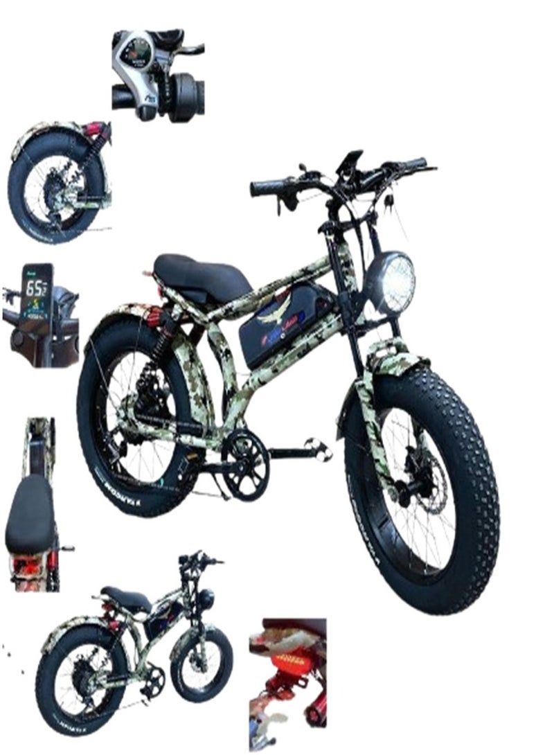 NIYAZI Electric Scooter | Electric Scooter for Adults | 20-Inch Sports Bike | 1000W Electric Motor | Large 48V – 15Ah Battery | Wide Off-Road Tires | Dual Speed System (Manual + Electric) | Advanced Electronic Display | Front and Rear Suspension | Front and Rear Turn Signals | Powerful LED Lighting | Front Storage Bag with Secret Code | Supports up to 150kg - Image 2
