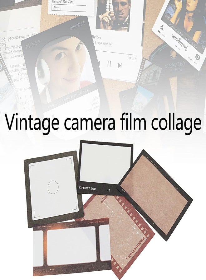 SING F LTD 100pcs Retro Camera Film Pattern Paper Vintage Film Kraft Paper DIY Decorative Memo Paper Retro Pattern Paper for Card Making Home Coffee Shop Cinema Decor - Image 2