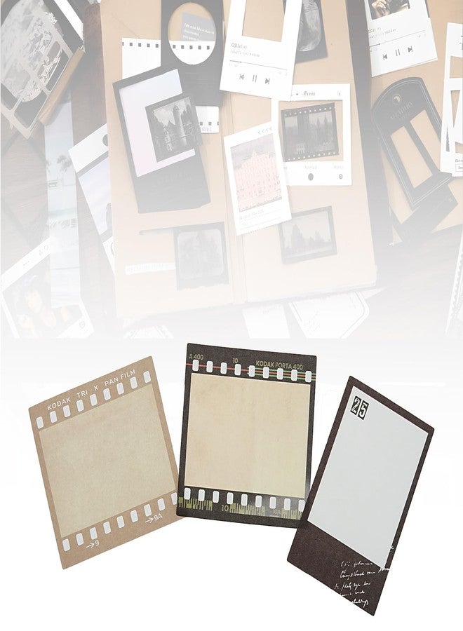 SING F LTD 100pcs Retro Camera Film Pattern Paper Vintage Film Kraft Paper DIY Decorative Memo Paper Retro Pattern Paper for Card Making Home Coffee Shop Cinema Decor - Image 3
