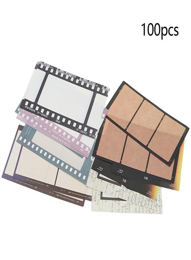 SING F LTD 100pcs Retro Camera Film Pattern Paper Vintage Film Kraft Paper DIY Decorative Memo Paper Retro Pattern Paper for Card Making Home Coffee Shop Cinema Decor - Image 4
