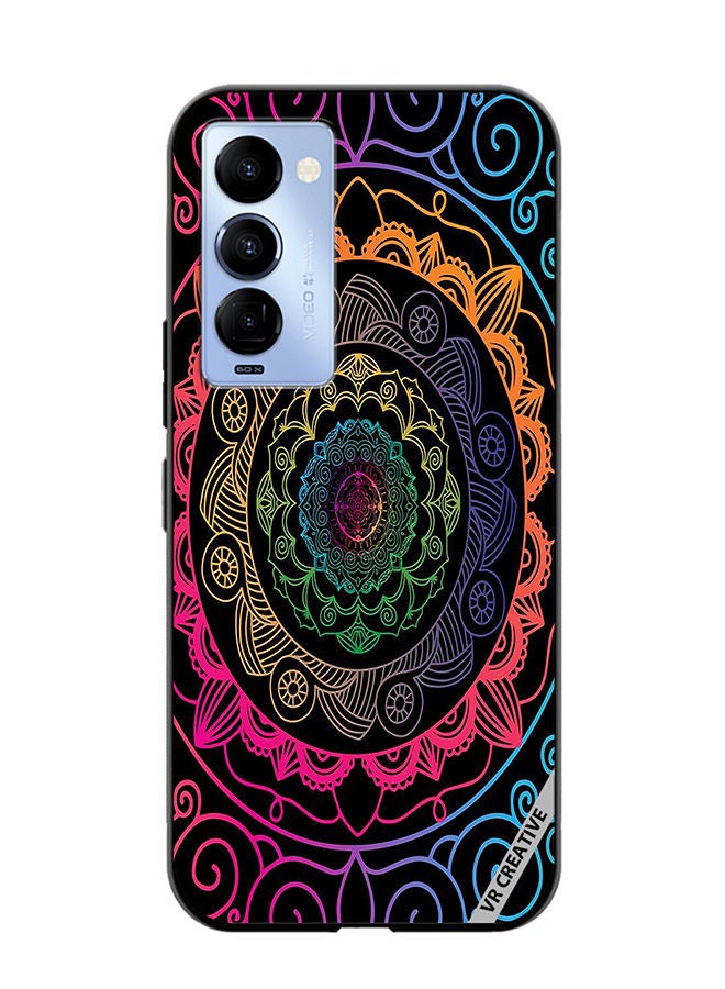 VR CREATIVE Protective Case Cover For Tecno Camon 18/18 P Mandala Design Multicolour - Image 1