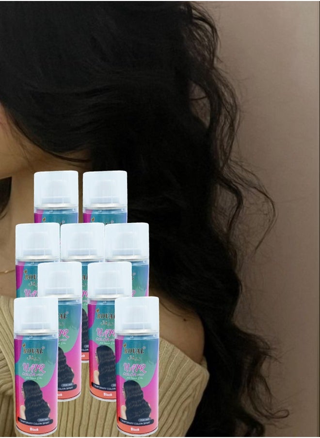 ROVAL 9 Pieces Hair Color Spray Black  - Image 1