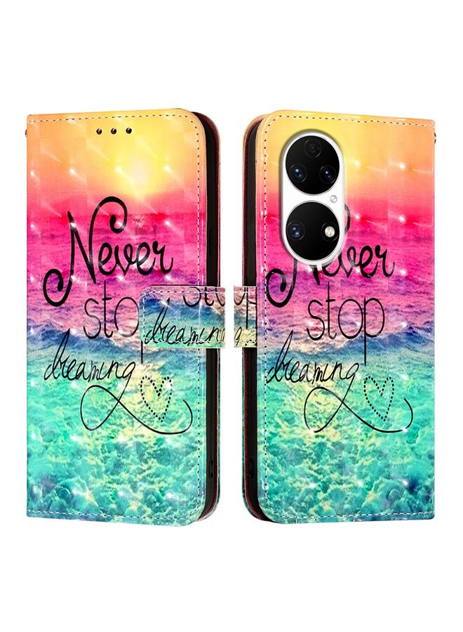 S-TOP Case For Huawei P50 3D Painting Horizontal Flip Leather Phone Case - Image 2