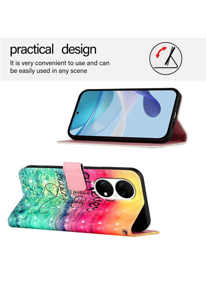 S-TOP Case For Huawei P50 3D Painting Horizontal Flip Leather Phone Case - Image 3