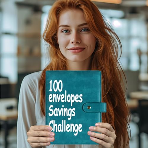 DONBAO 100 Envelopes Money Saving Challenge Binder, Fun and Easy Savings System to Save $5,050, $10,000, $500, $1,000, A5 Budget Binder Planner Book Tracker with Cash Envelopes, Guide (Blue) - Image 4