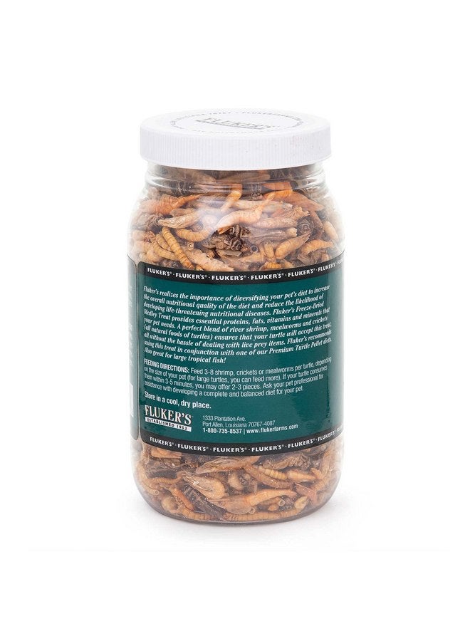 Fluker's Fluker's Aquatic Turtle Food, Vitamin, Enriched Medley Treats of Freeze, Dried River Shrimp, Mealworms, and Crickets, 2.9 oz - Image 2