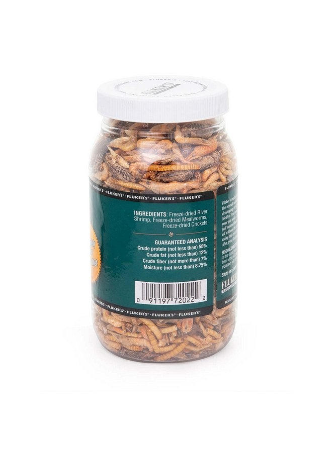 Fluker's Fluker's Aquatic Turtle Food, Vitamin, Enriched Medley Treats of Freeze, Dried River Shrimp, Mealworms, and Crickets, 2.9 oz - Image 3