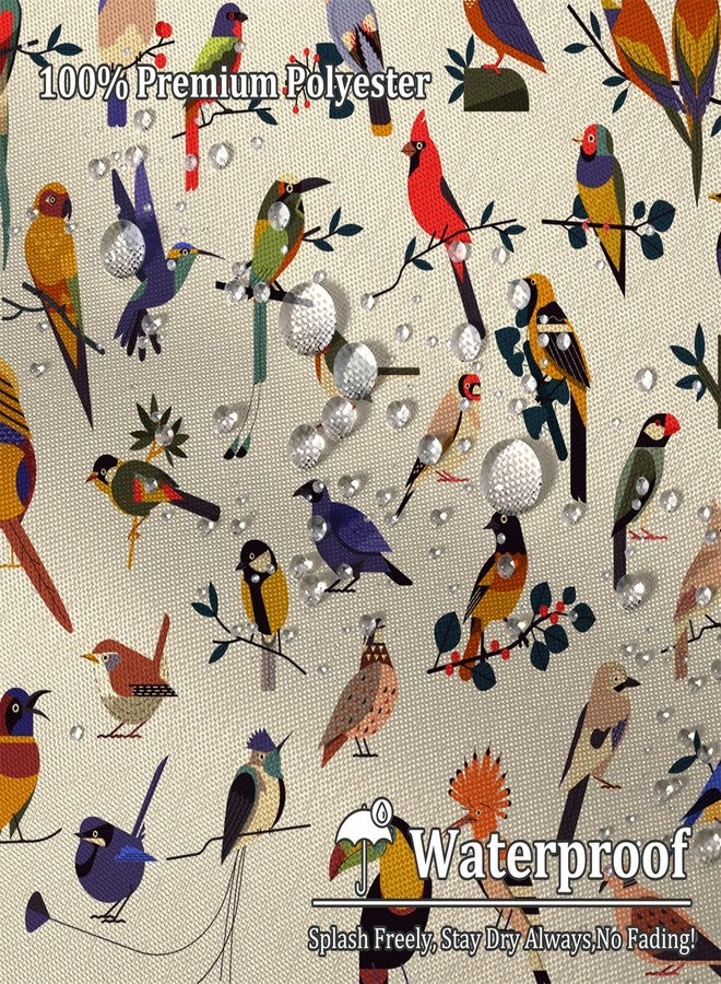 Renaiss 72 x 72 Inch Bird Shower Curtain for Bathroom Colorful Cute Parrot Birds on Tree Branch Farmhouse Funny Shower Curtains Polyester Waterproof Bathroom Decor Curtain Bath Decor with 12 Hooks - Image 2