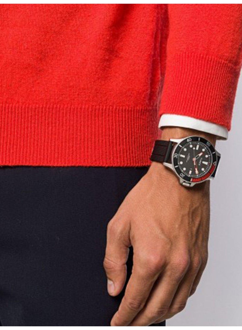 تيميكس ساعة TIMEX العسكرية المتحالفة TW2T30000  ساعة رجالية أنيقة بسوار من السيليكون الأسود والنحاس مع إضاءة INDIGLO الليلية - Image 4