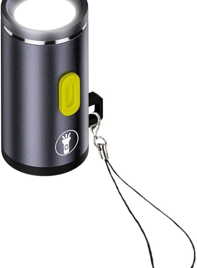 Gray USB C Rechargeable Mini Flashlight Bright LED Light for Outdoor Camping Torch - Image 2