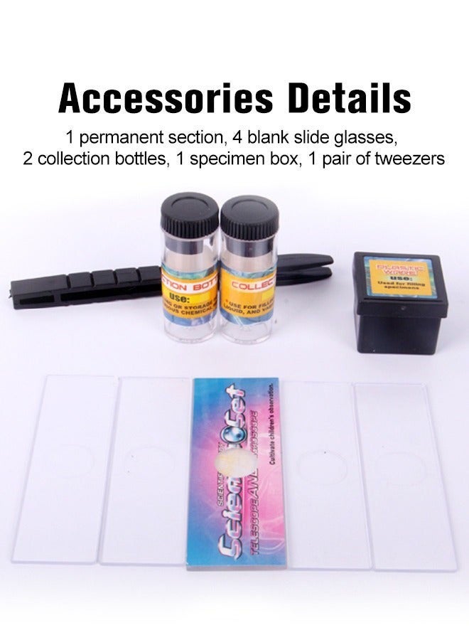 DURKU Beginner Metal Microscope Kit with Slides, Science Lab Experiment Set for Kids, Educational Toy - 450X Microscope, Complete Science Kit, Ages 8+, 10 Pieces - Image 3