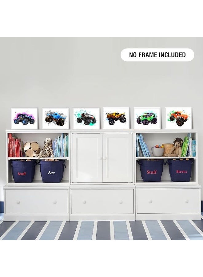 YOOOAHU Monster Jam Trucks Posters Wall Art Prints Car Posters for Boys Room 8x10 Set of 6 (Unframed) - Image 4