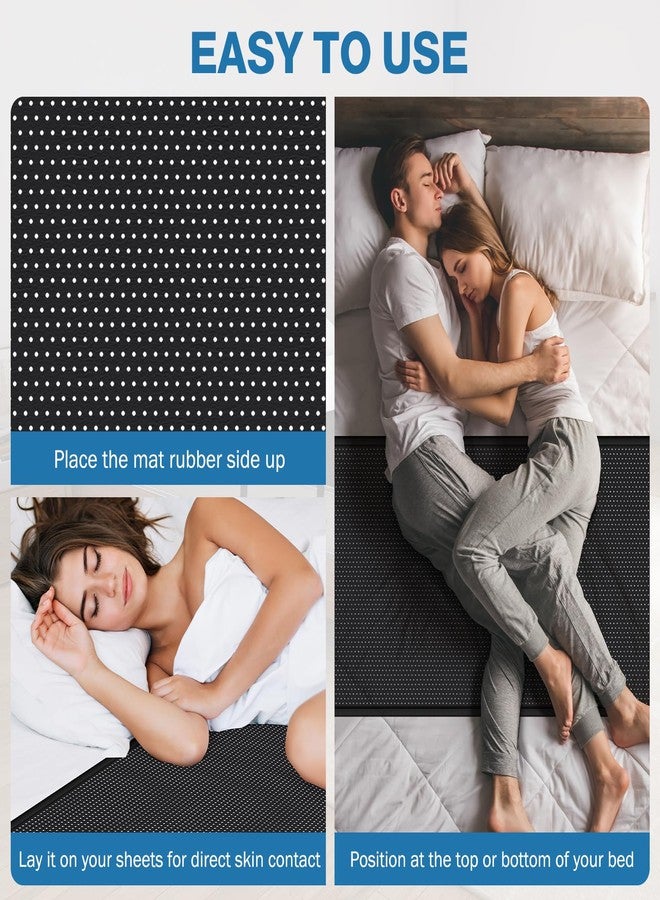 OneAmg Grounding Mat for Bed King Size-PU Leather Earthing Pad for Better Sleep & Stress Relief, Anti-Slip Eco-Friendly with 16.4ft Cord + Free Test Pen (27x78 Inch) - Image 3