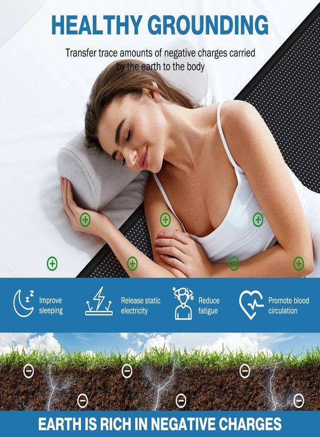 OneAmg Grounding Mat for Bed King Size-PU Leather Earthing Pad for Better Sleep & Stress Relief, Anti-Slip Eco-Friendly with 16.4ft Cord + Free Test Pen (27x78 Inch) - Image 2