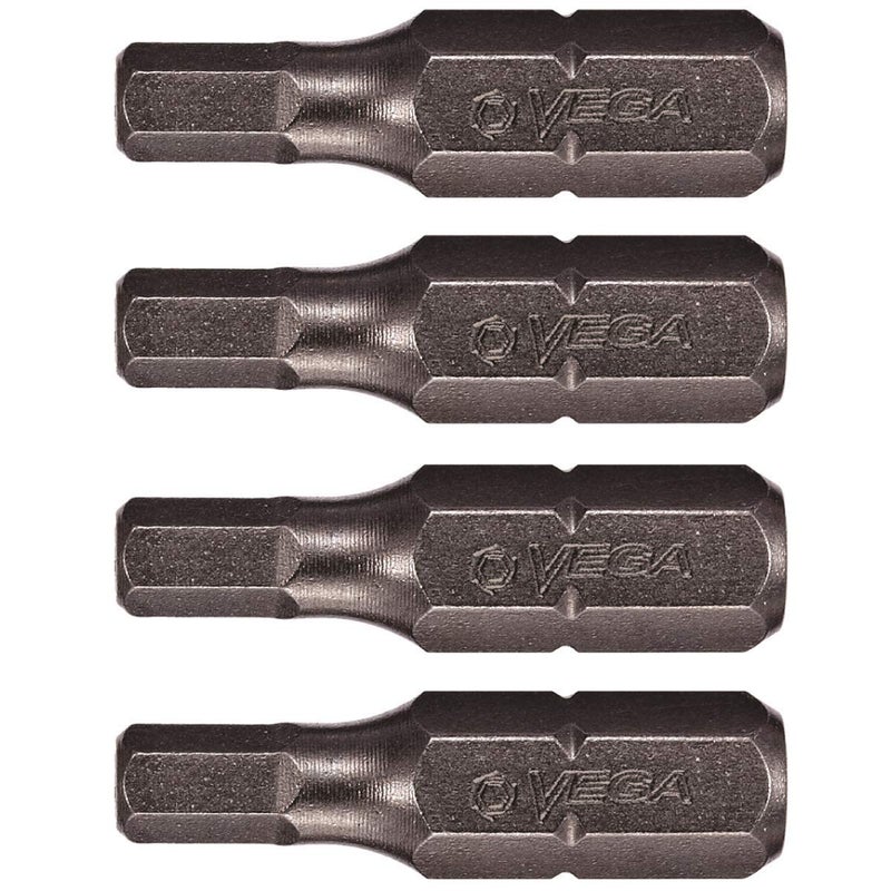VEGA 14 HEX Tamper Proof 1 Inch Security Bits Professional Grade Inch Hex Shank HEX 14 Security Bits 125HT1664A4 Pack of 4