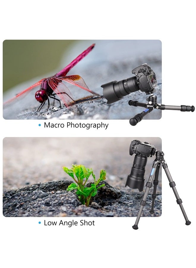 Carbon Fiber Tripod Portable Desktop Tripod ARTCISE Compact Lightweight Tripod for Camera DSLR Camcorder, Max Load 22lbs/10kg