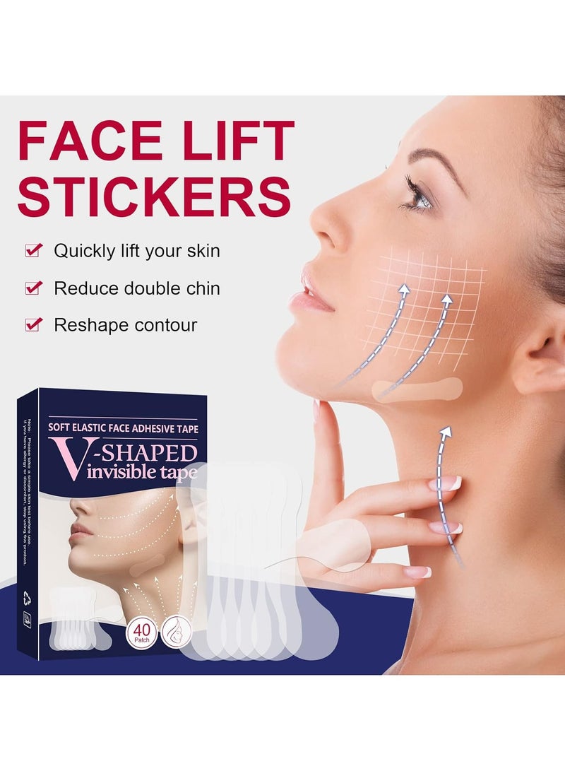 DubaiGallery 40 لاصق وجه مرن ناعم شريط لاصق غير مرئي على شكل V رفع وتثبيت مقاوم للماء يدوم طويلاً - Image 3