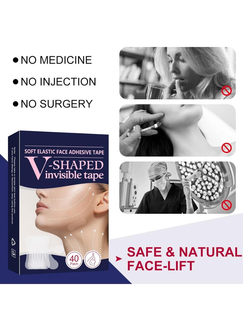 DubaiGallery 40 لاصق وجه مرن ناعم شريط لاصق غير مرئي على شكل V رفع وتثبيت مقاوم للماء يدوم طويلاً - Image 4