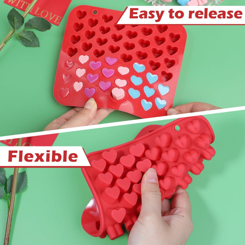 Webake Mini Heart Molds 52-Cavity Silicone Heart Shaped Molds for Chocolate, Gummy, Candy, Wax Melt, Ice Cube, Cupcake Decorations, Pack of 2 - Image 5