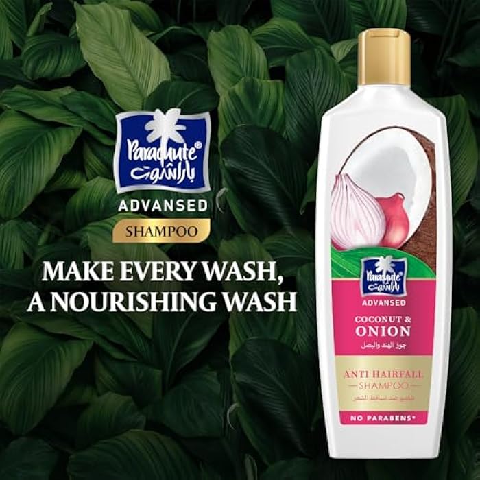 Parachute Advansed Anti-Hairfall Shampoo with Onion & Coconut | Strengthens Hair & Reduces Hairfall| Purifies Scalp | 0% Harmful Chemicals | 11.4 fl oz - Image 3