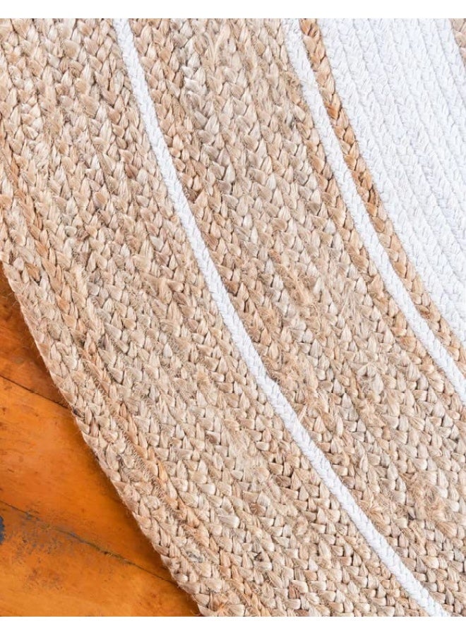 HANDPICKED FURNITURE Jute Wool And Cotton Beige Round Carpet Ultra Soft Area Carpets For Bed Room Living Room And Dining Room Anti-Slip Floor Carpets Easy To Clean Made In Turkey - Image 3