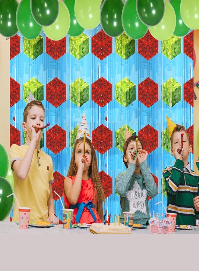 Bexlora Video Game Party Backdrops Birthday Decorations, 2 Pcs 3.28 x 6.56 Ft Video Game Foil Fringe Curtains Streamer for Boys Gaming Photo Booth Props Party Supplies - Image 4
