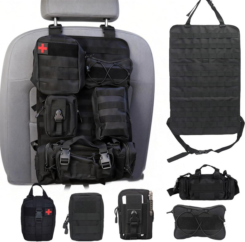 Mocoli Tactical Car Seat Organizer with 5 Detachable Pockets - Image 1