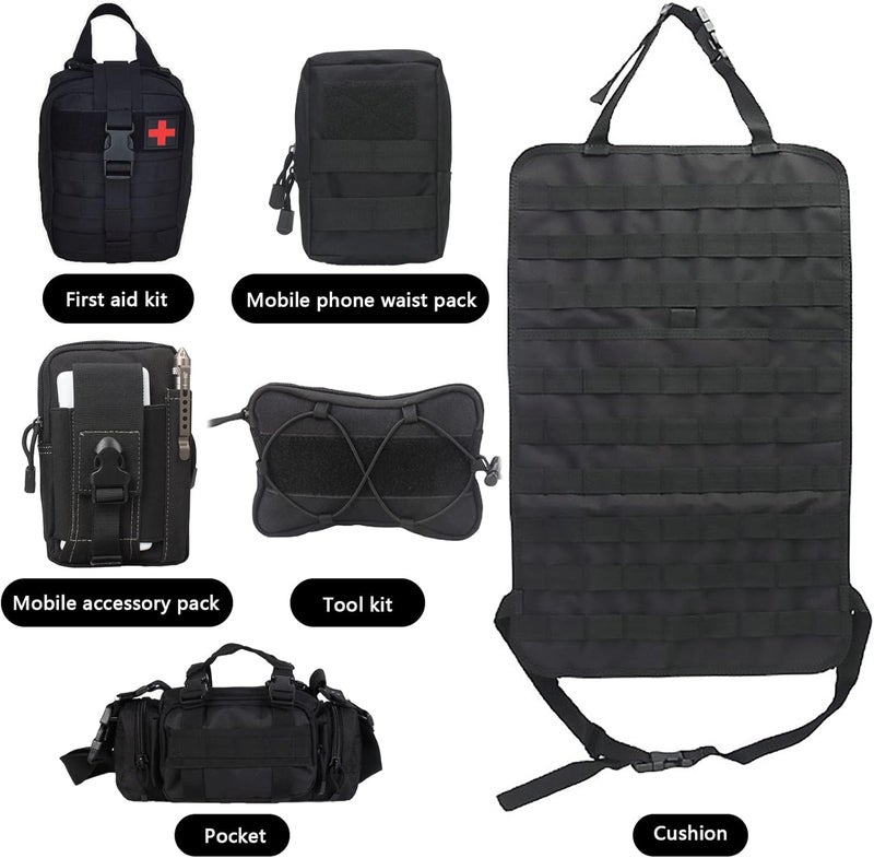 Mocoli Tactical Car Seat Organizer with 5 Detachable Pockets - Image 2