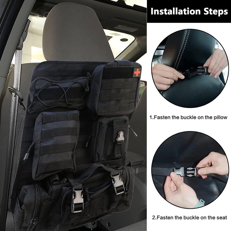 Mocoli Tactical Car Seat Organizer with 5 Detachable Pockets - Image 5
