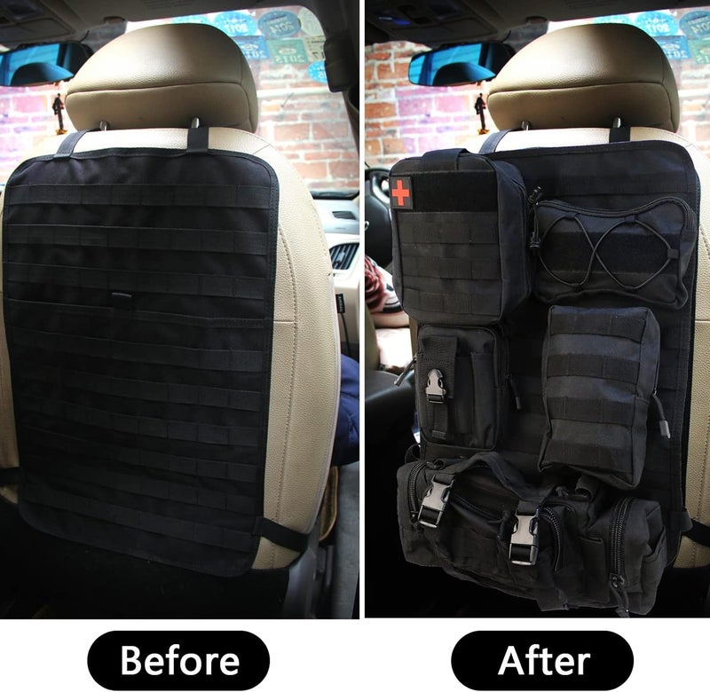 Mocoli Tactical Car Seat Organizer with 5 Detachable Pockets - Image 4