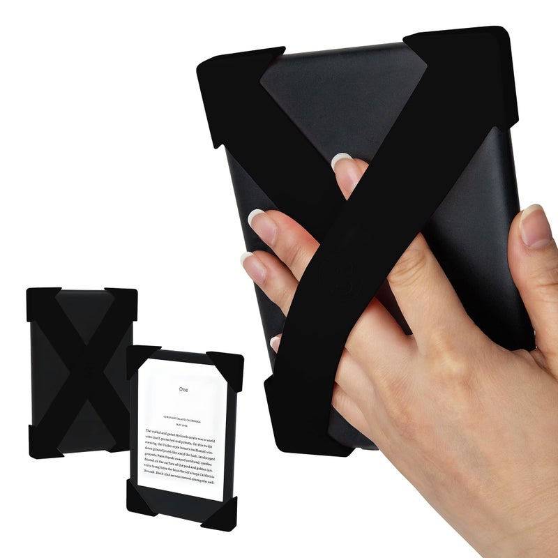 Strapsicle Silicone Hand Straps â€“ Kindle Paperwhite Gen 11 (6.8â€) & Gen 12 (7â€), Colorsoft & Kobo Aura â€“ Large â€“ 2-Pack â€“ Black â€“ Comfy Alternative to Case or Cover - Image 1