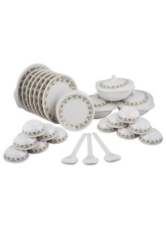 7 Days Maharaja Royal Round Melamine Dinner Set 34 Pieces Service for 6 White  - Image 1