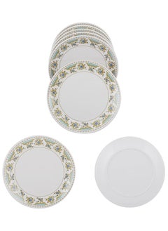 7 Days Maharaja Royal Round Melamine Dinner Set 34 Pieces Service for 6 White  - Image 2