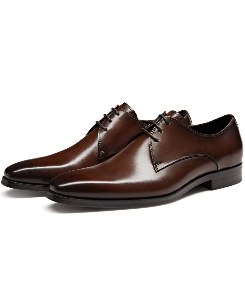 FRASOICUS Mens Oxford Genuine Leather Dress Shoes Dark Brown - Image 3