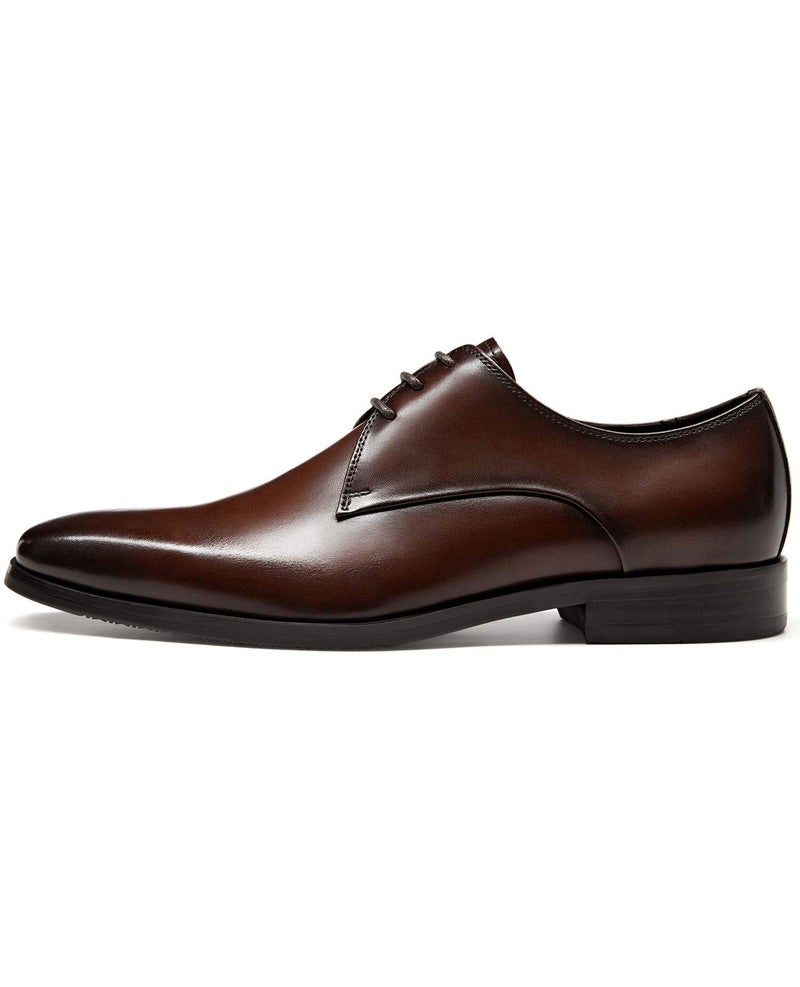FRASOICUS Mens Oxford Genuine Leather Dress Shoes Dark Brown - Image 4