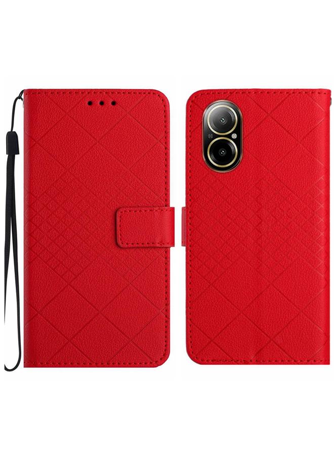 S-TOP Case For Realme C67 4G Rhombic Grid Texture Leather Phone Case - Image 1