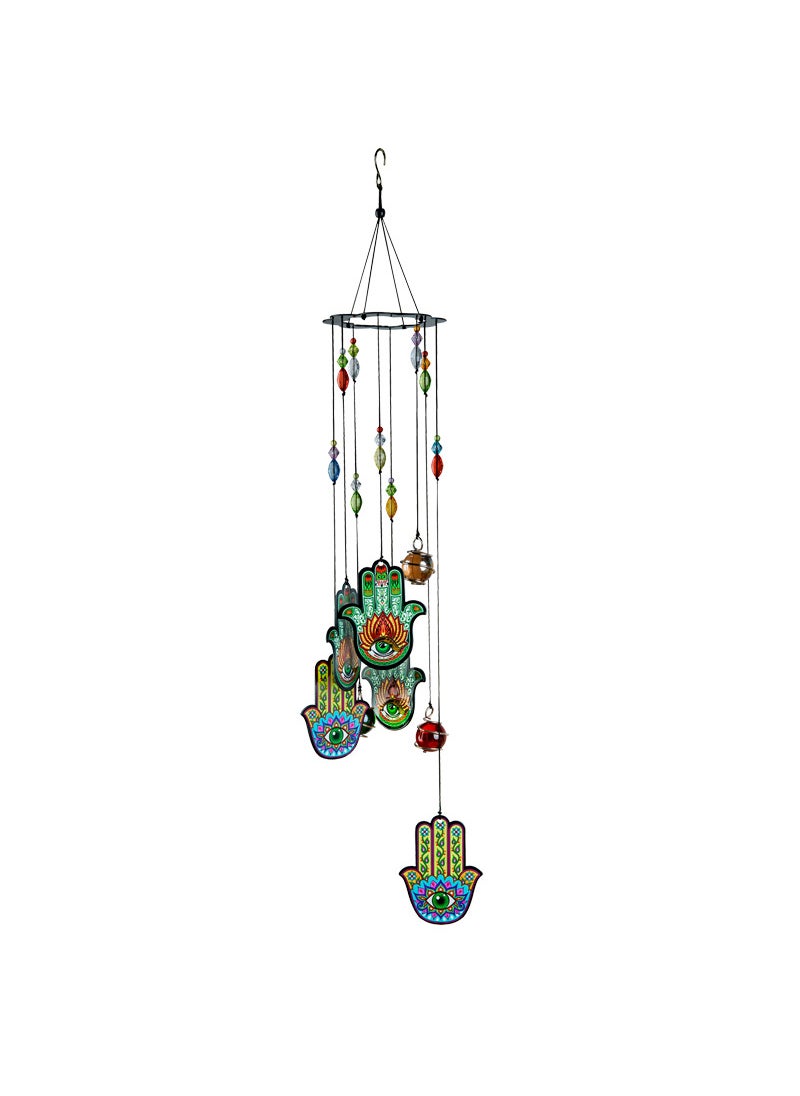 Generic Creative Print Metal Wind Chime Outdoor Decor Lucky Hand HD 