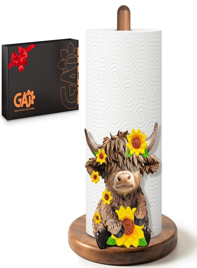 GAJ Highland Cow Kitchen & Bathroom Decor, Gifts for Women, 3D Kitchen Countertop Decor, Cute Paper Towel Holder for Home Indoor Table Accessories, Housewarming Gift - Image 1