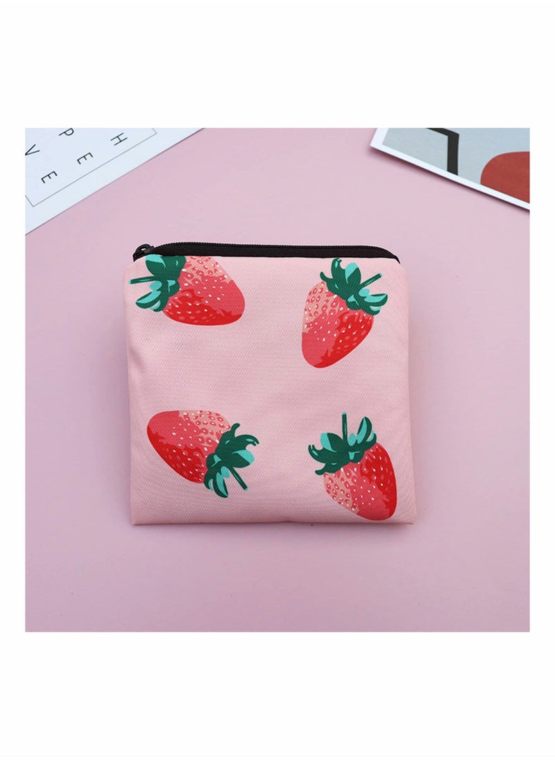 Sanitary Napkin Storage Bag, 3 Pack Cartoon Sanitary Napkin Pads Storage Bag with Zipper 5x5 inches First Period Bag for Girls, Women, Ladies - Image 3