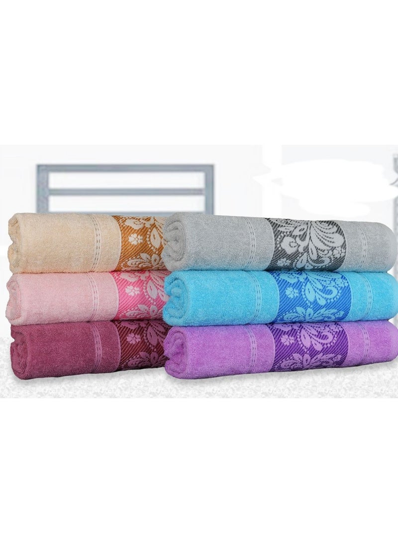 4 pcs Alsweqa Bath Towel Set 100% Pure Egyption Cotton Premimum Quality Home Collection Ultra Soft Aqua Blue,Light Maroon,Light Pink,Cream - Image 1