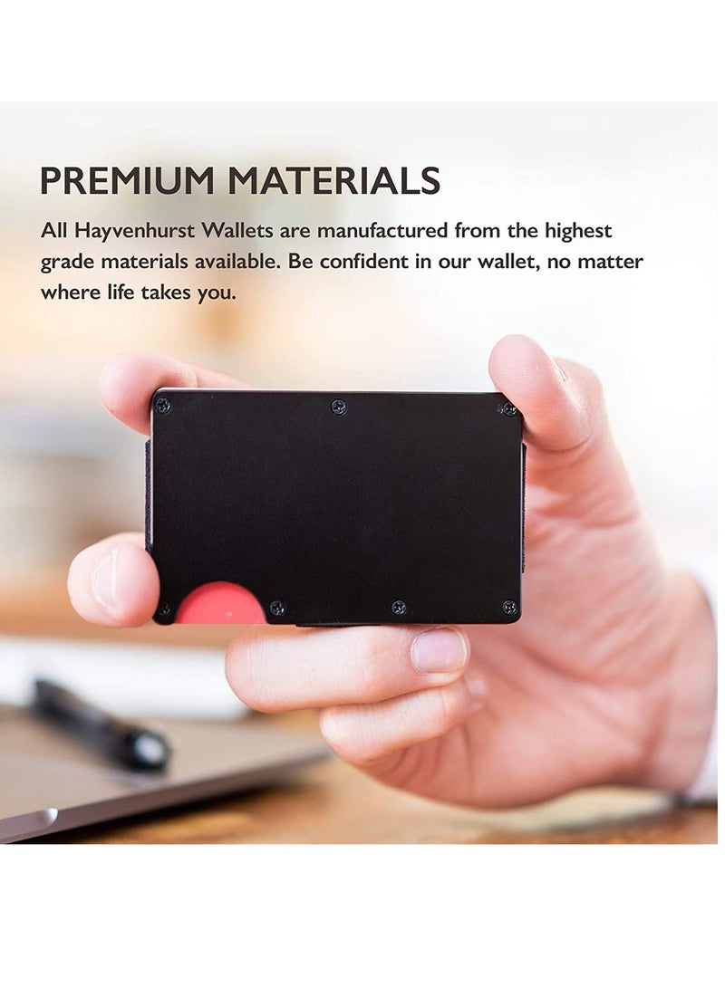 Metal Wallets Carbon Fiber Wallet for Men Slim Minimalist Front Pocket RFID Blocking with Money Clip Obsidian Cash Credit Card Holder - Image 2