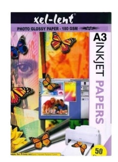 Terabyte XEL-LENT INKJET GLOSSY PHOTO PAPER, A3, 180GSM, 50/PACK  - Image 1