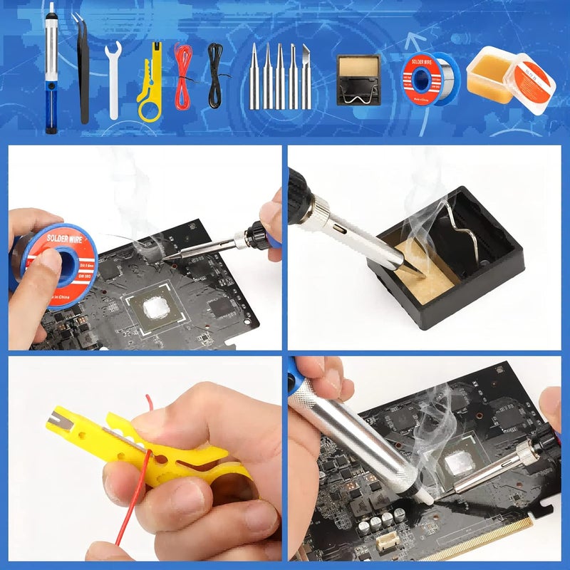 Q-MING Soldering Iron Kit, 90W 110V LED Digital Soldering Iron with Ceramic Heater, Adjustable Temperature Soldering Welding Iron Kit, Auto-sleep, Thermostatic Design - Image 2