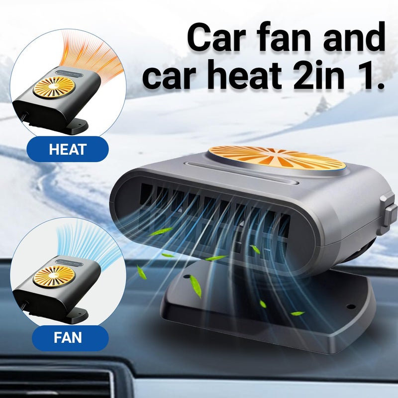 Coficoi Portable Car Heater for Vehicle, 200W 12V Air Conditioner for Car, 2 in 1 Heating Fan Defroster 360Â° Rotatable Cooling Fans Automotive Replacement Heater for SUV,RVs - Image 2