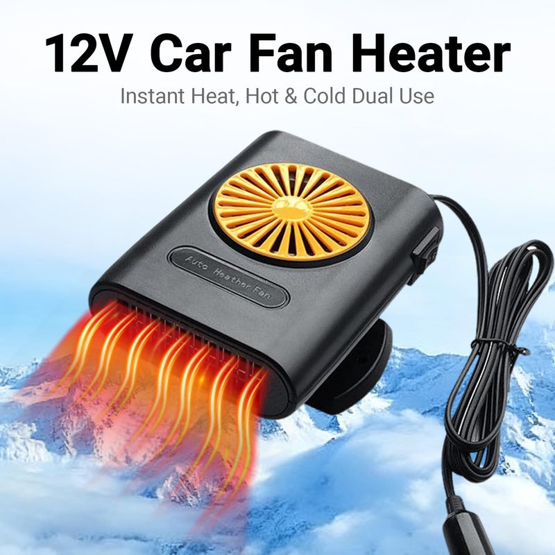 Coficoi Portable Car Heater for Vehicle, 200W 12V Air Conditioner for Car, 2 in 1 Heating Fan Defroster 360Â° Rotatable Cooling Fans Automotive Replacement Heater for SUV,RVs - Image 3
