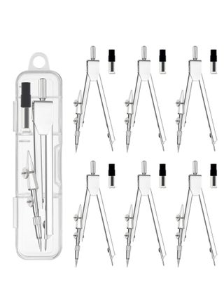 6 Pack Compass for Geometry, Drafting Compass for Students, Math Compass, Metal Compass, Professional Drawing Compass, Suitable for Office and School Supplies - pzsku/Z8E8516F06BA3BF432F9AZ/45/_/1691806818/c3542059-73a4-4400-8091-fc7a0d4bf149