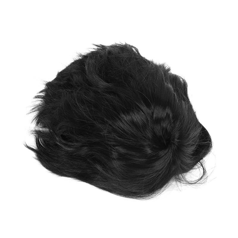 Short Wig: Black Layered Fluffy Synthetic Wig - Adjustable Heat Resistant Breathable Wig for Men Halloween Cosplay Daily Use - Image 5