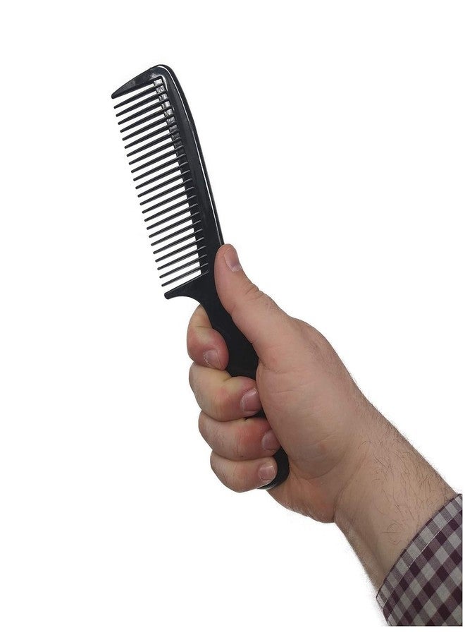 Comfort Axis Large Wide Tooth 8 1/2-Inch Long Comb for Detangling Dry or Wet Hair with Round Handle for Men, Women and Kids, Curly Wavy Straight Long Hair, Black - Pack of 6 - Image 5
